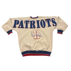 Vintage 90s Legends New England Patriots Drew Bledsoe Big Spellout Sweatshirt XL